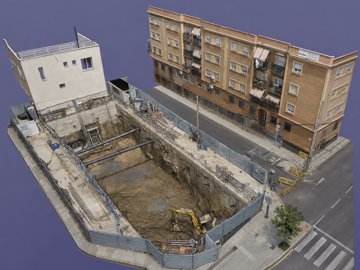 Modelo 3D del entorno de una promoción residencial